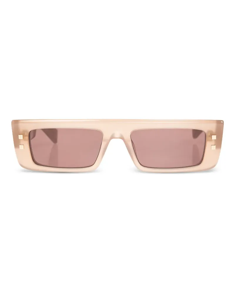 Balmain Sonnenbrille mit eckigem Gestell - Nude Nude