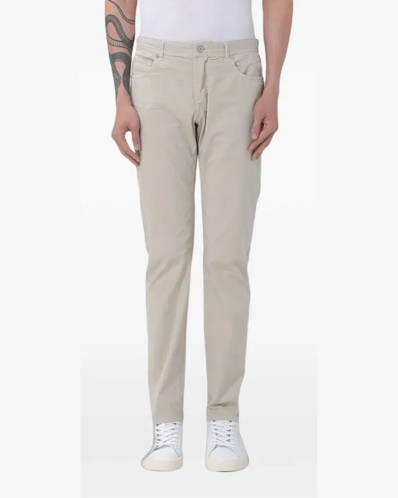 Brooksfield slim-fit cotton trousers - Nude Nude