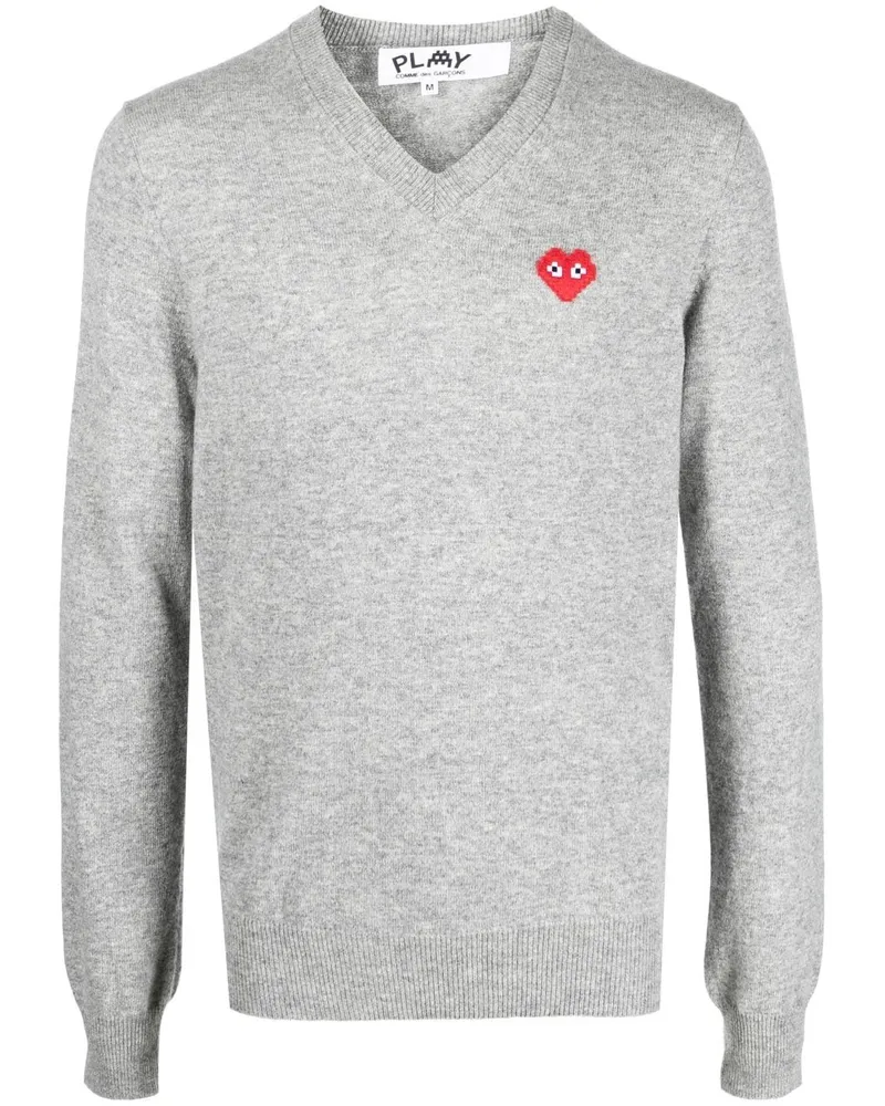 Comme des Garçons Pullover mit V-Ausschnitt Grau