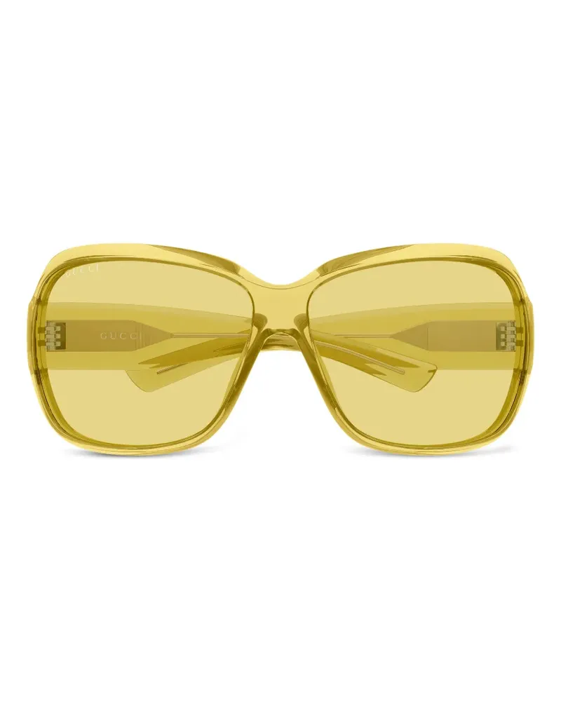 Gucci oversized geometric-frame sunglasses - Gelb Gelb