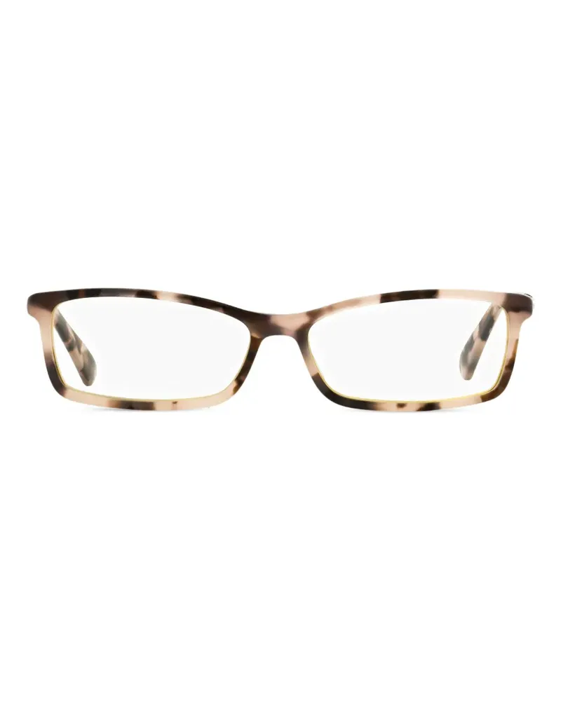 Jimmy Choo crystal-embellished rectangle-frame glasses - Nude Nude