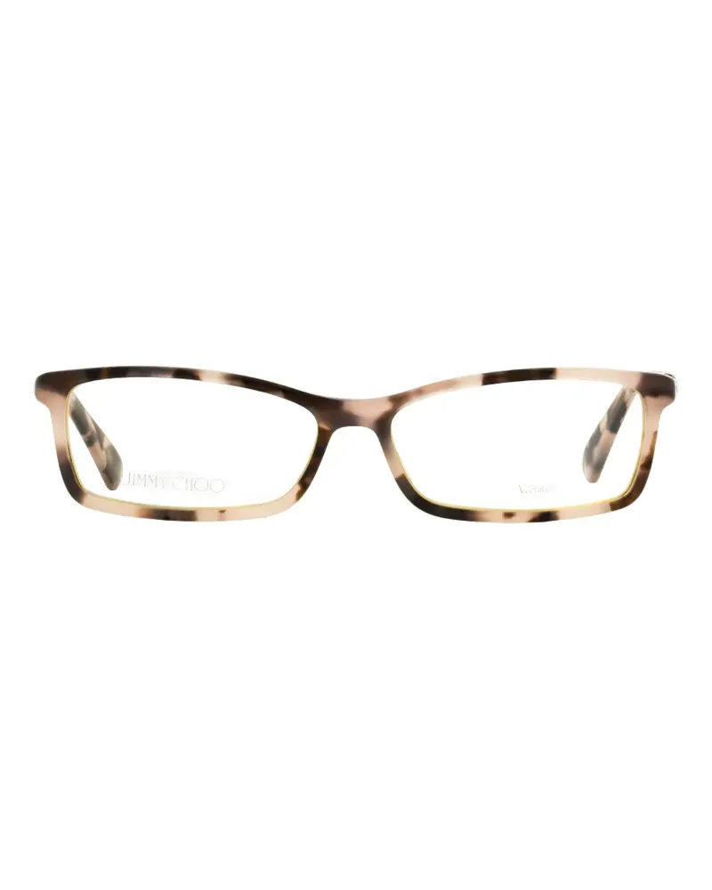 Jimmy Choo crystal-embellished rectangle-frame glasses - Nude Nude