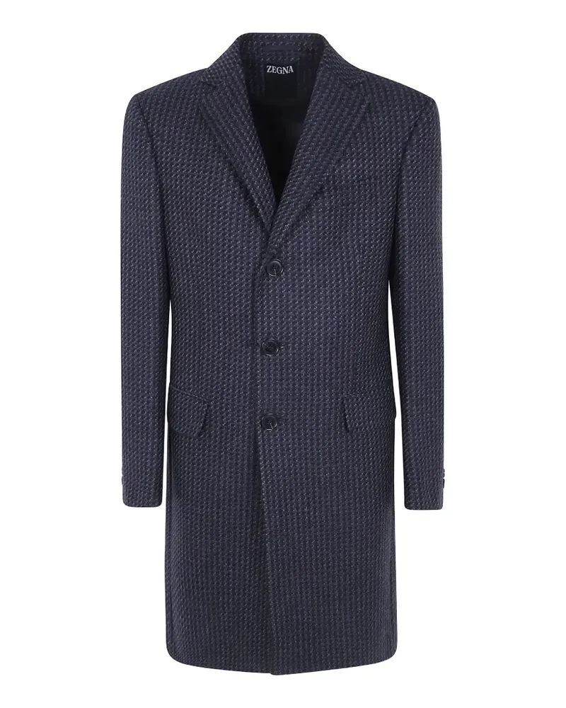 Ermenegildo Zegna Doppelreihiger Mantel - Blau Blau