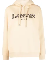 Lanvin Hoodie mit Logo-Stickerei aus Baumwolle Nude