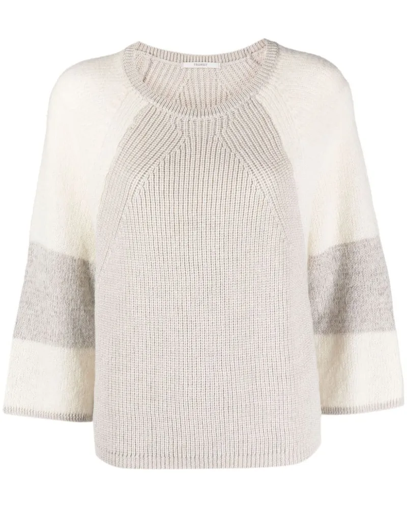 TRANSIT Pullover mit Jacquardmuster Nude