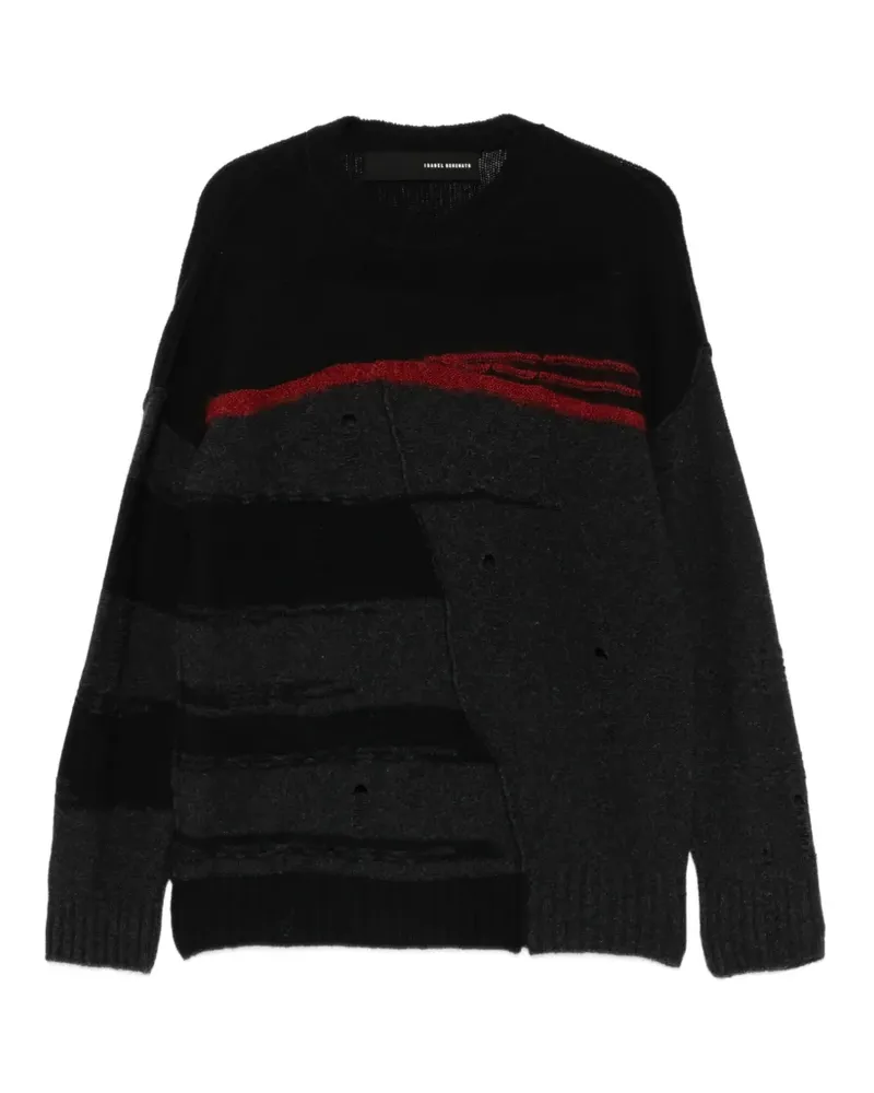 Isabel Benenato distressed panelled sweater - Schwarz Schwarz