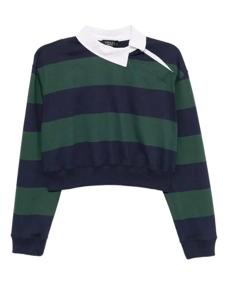 A.W.A.K.E. Rugby-Jersey mit verdrehtem Kragen - Grün Grün