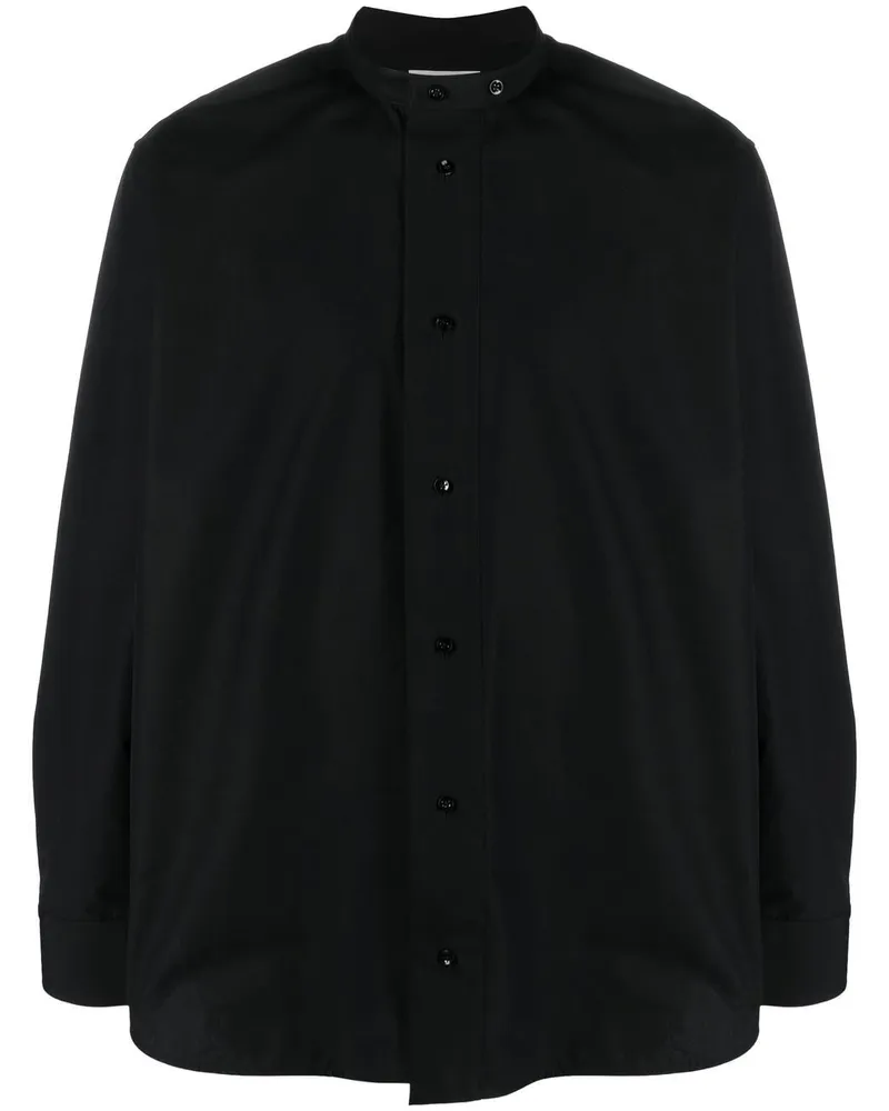 Jil Sander Hemd mit Stehkragen - Schwarz Schwarz