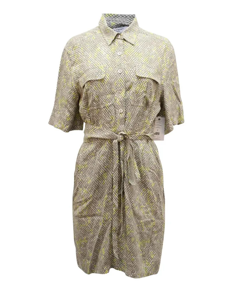 Equipment Mini-Hemdkleid mit Schlangen-Print - Nude Nude