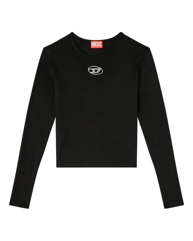 Diesel Langarmshirt mit T-Uncutie-Cut-Out - Schwarz Schwarz