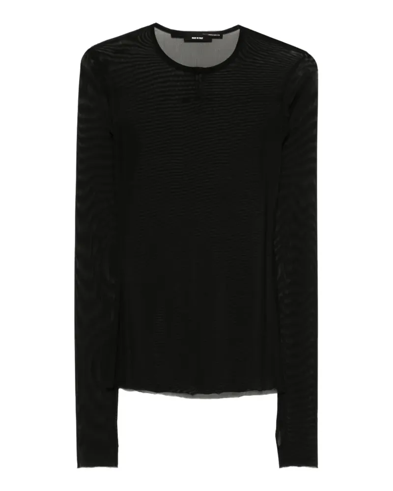 Isabel Benenato Semi-transparentes Oberteil - Schwarz Schwarz