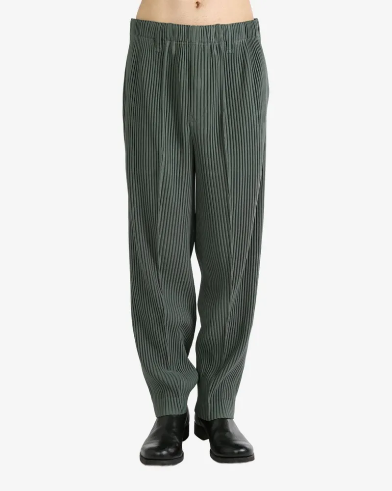 Issey Miyake Gerippte Hose - Grün Grün