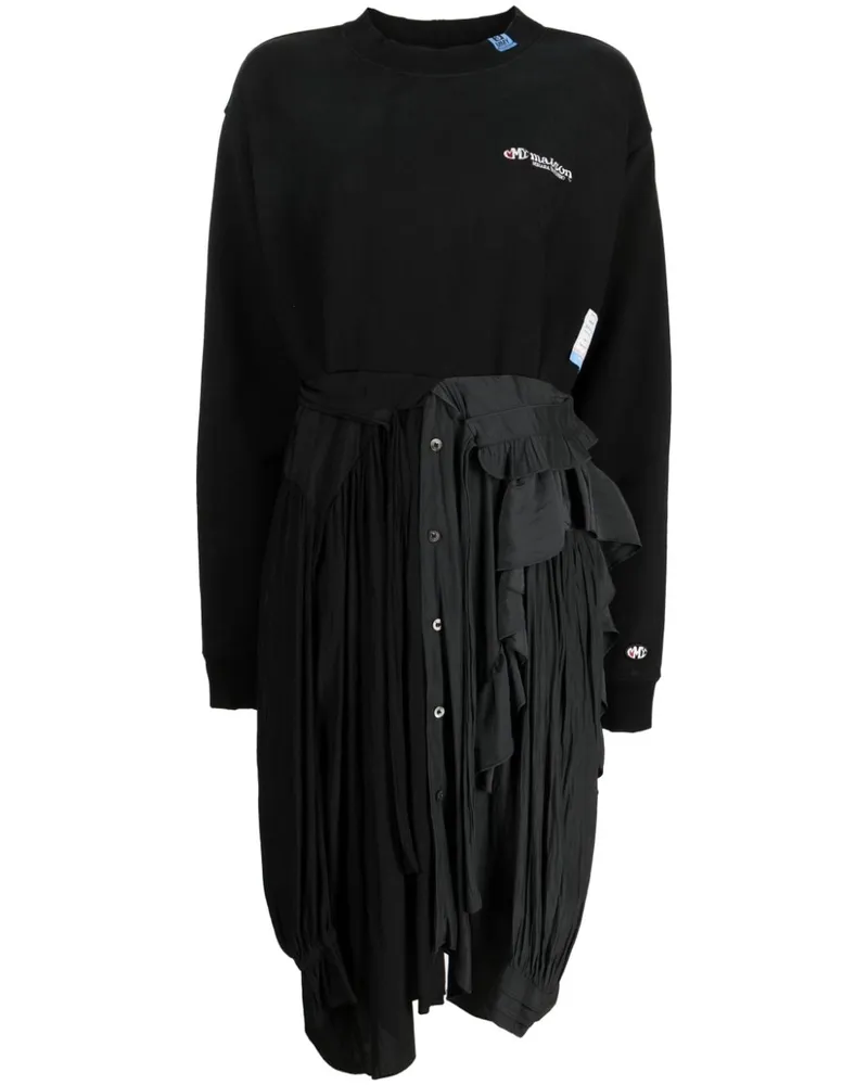 MIHARAYASUHIRO Hemdkleid mit Logo-Stickerei - Schwarz Schwarz