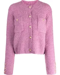 Tout a Coup Cardigan mit rundem Ausschnitt Violett