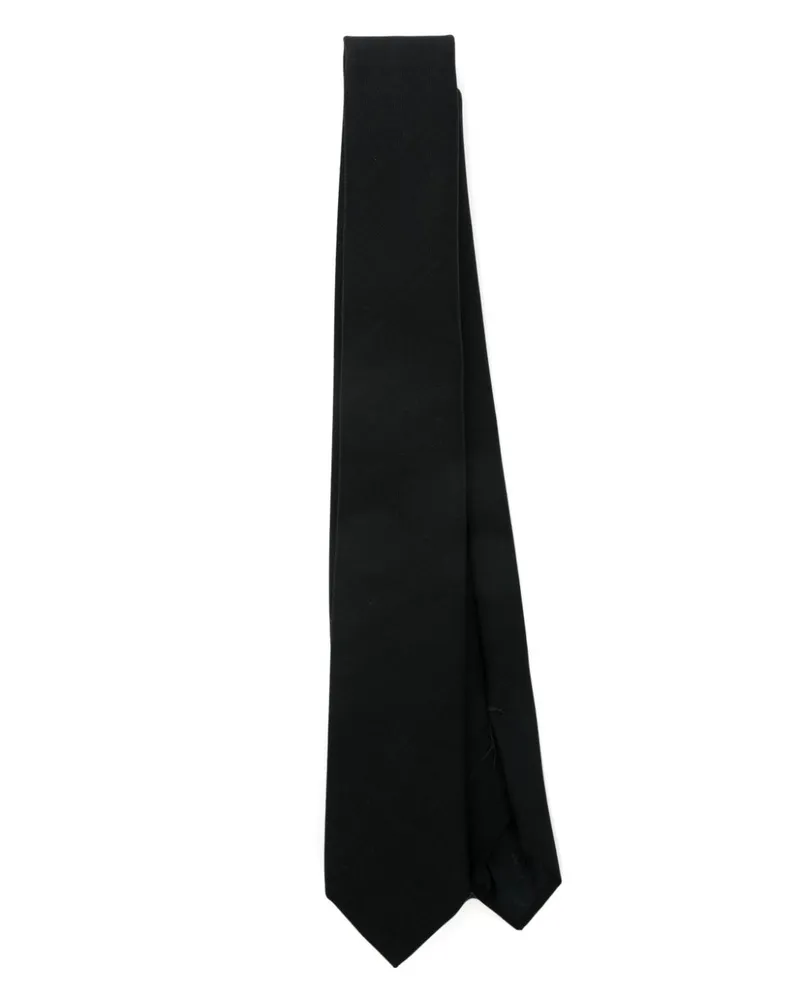 LARDINI Spitz zulaufende Krawatte - Schwarz Schwarz