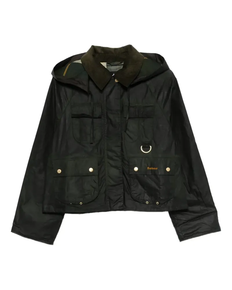 Barbour Liza Wax Kapuzenjacke mit Reißverschluss - Grün Grün