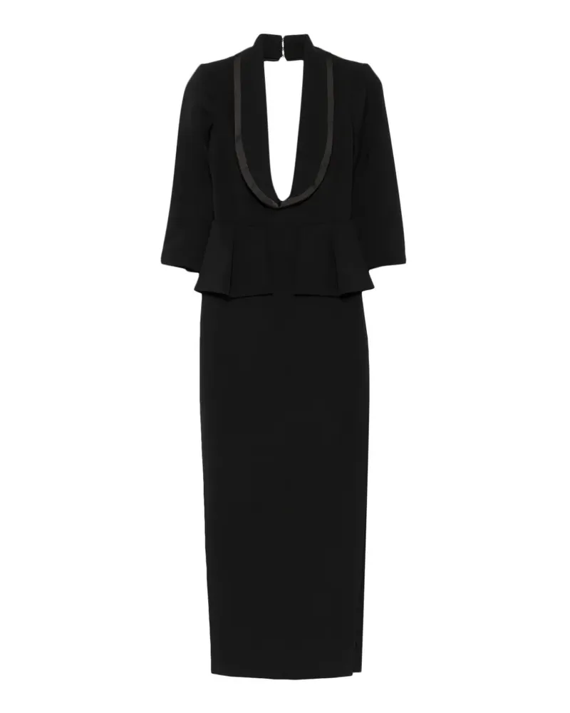 Elisabetta Franchi Kleid mit Schalkragen und Schalkragen - Schwarz Schwarz