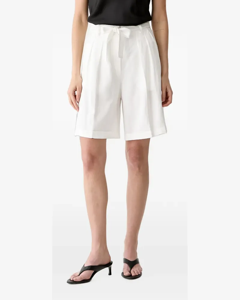 VICOLO tie-waist pleated shorts - Weiß Weiß