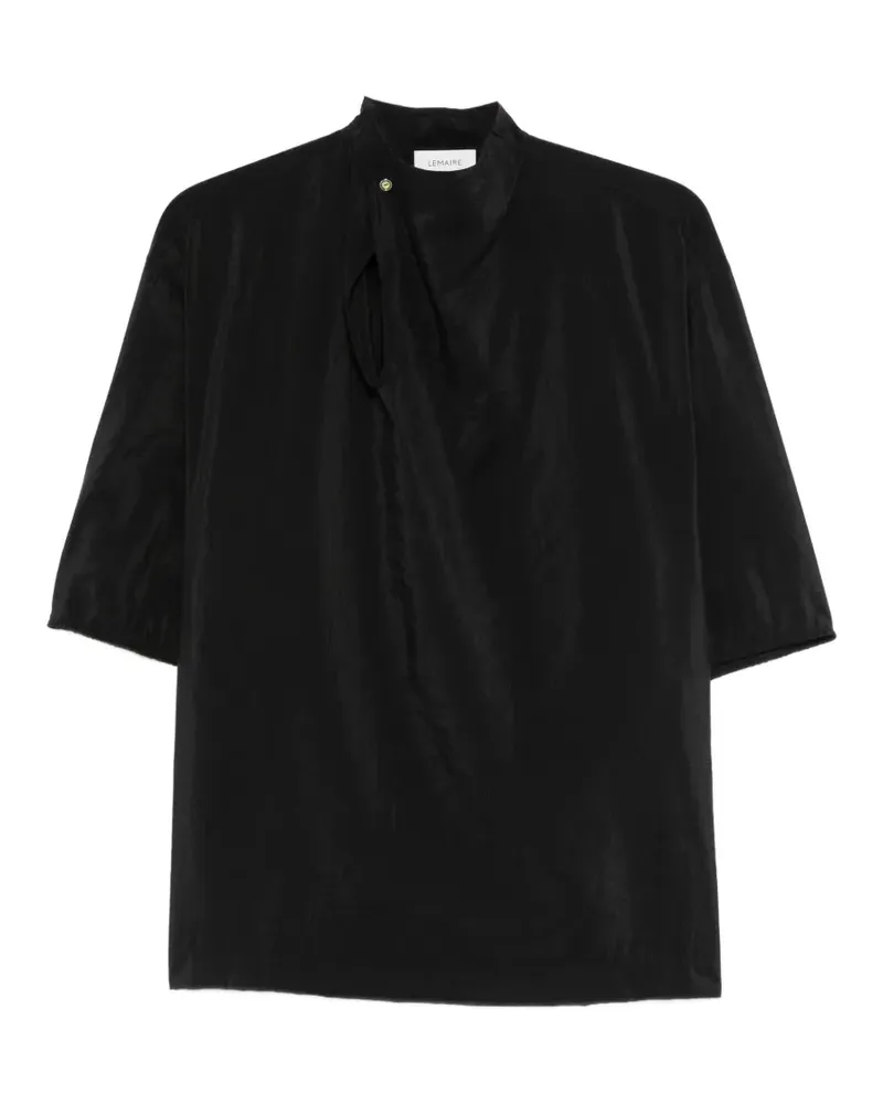 Christophe Lemaire soft collar ruffled top - Schwarz Schwarz