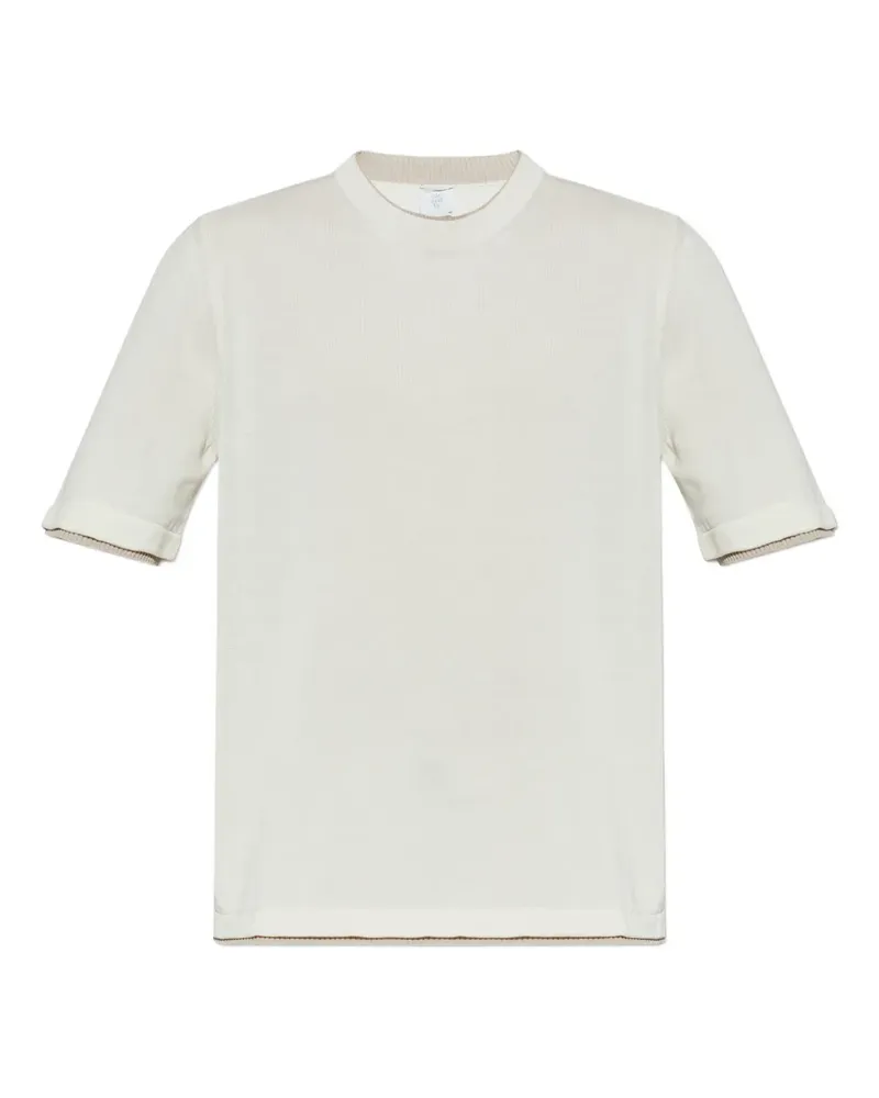 Eleventy short-sleeve knitted T-shirt - Nude Nude