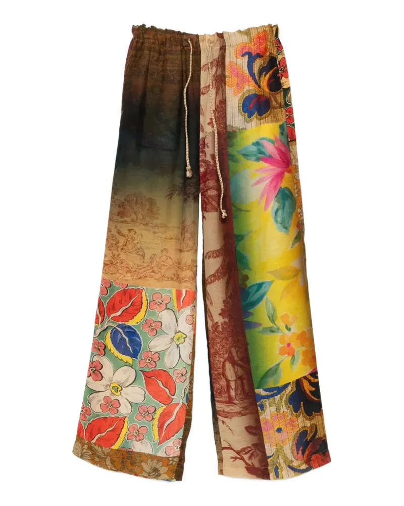 120% Lino printed palazzo pants - Braun Braun