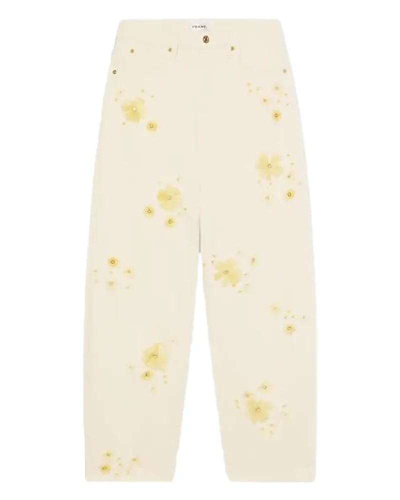 Frame Denim Jeans mit Blumenverzierung - Nude Nude