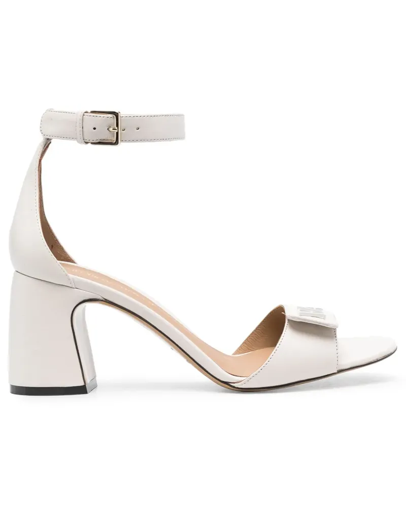 Emporio Armani Sandalen mit Logo-Schild - Nude Nude