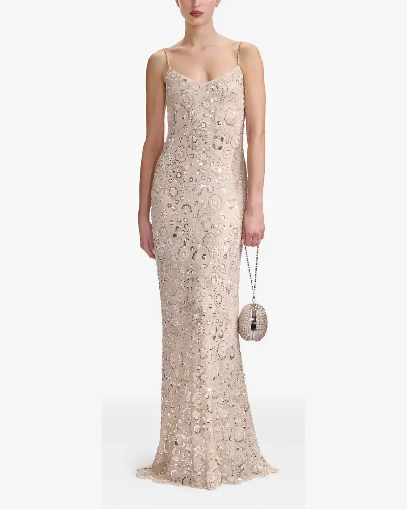 Self-Portrait Kleid mit Pailletten - Weiß Weiß