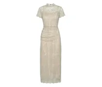 Midikleid mit Spitzendetail - Nude