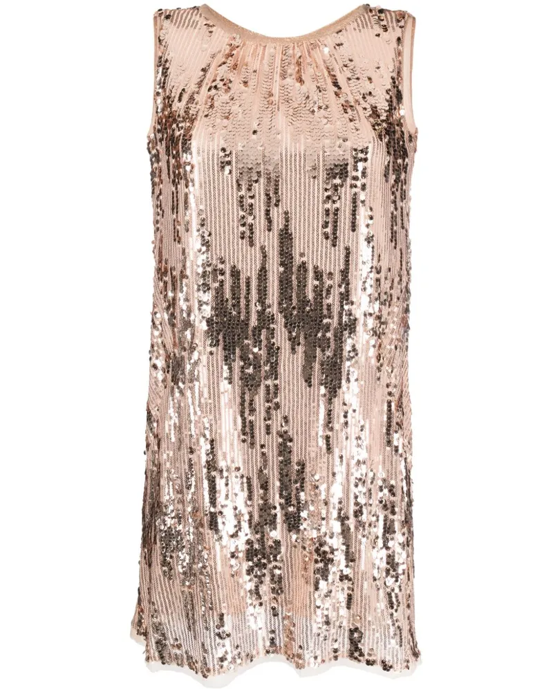 Talbot Runhof Minikleid mit Pailletten - Nude Nude