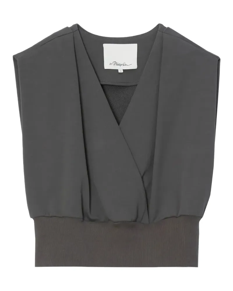 3.1 phillip lim V-neck shoulder-pad top - Grau Grau
