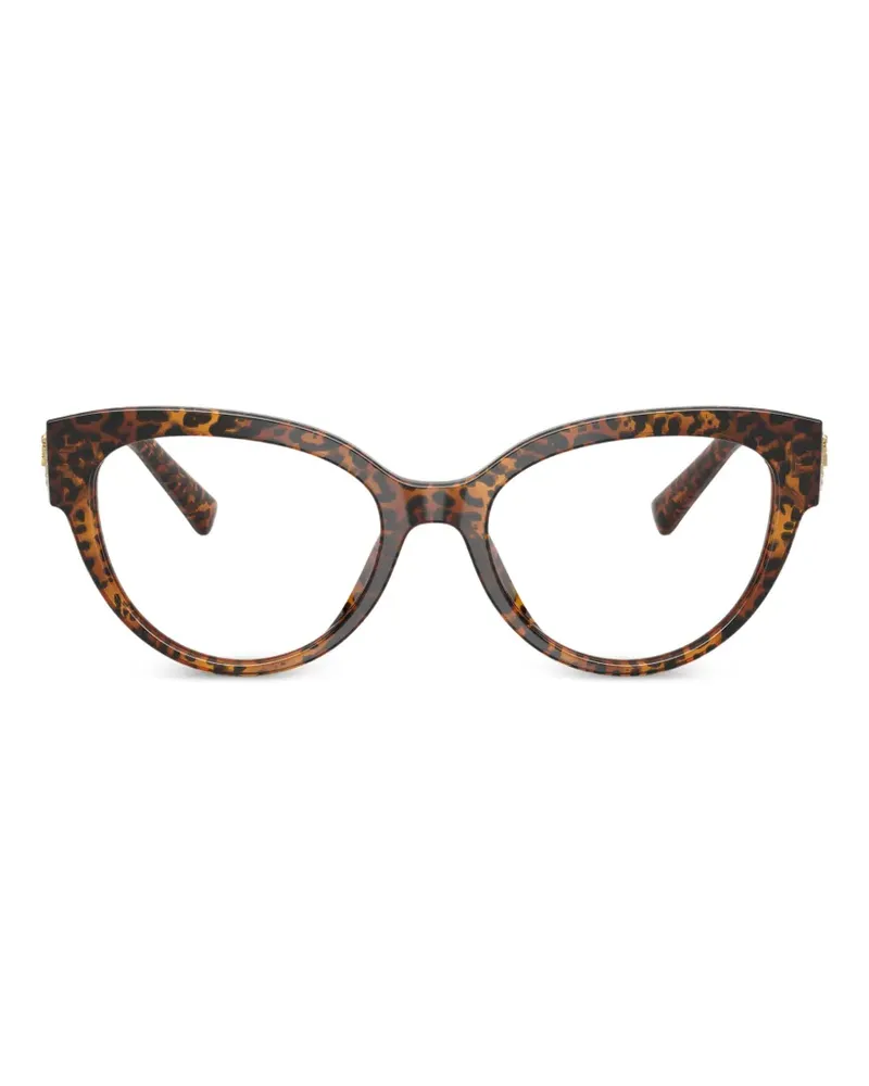 Dolce & Gabbana Cat-Eye-Brille mit Leoparden-Print - Braun Braun