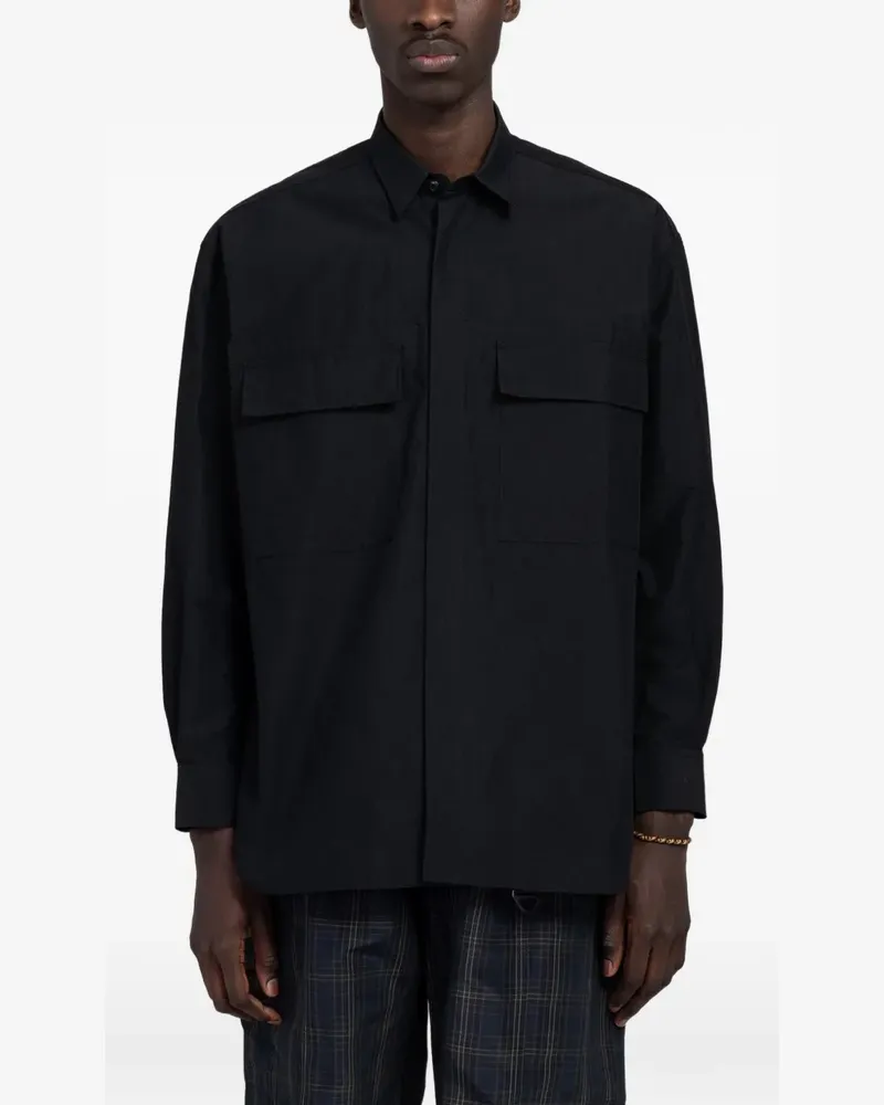 Comme des Garçons flap-pocket shirt - Schwarz Schwarz