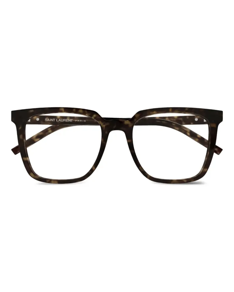 Saint Laurent Brille mit eckigem Gestell - Braun Braun