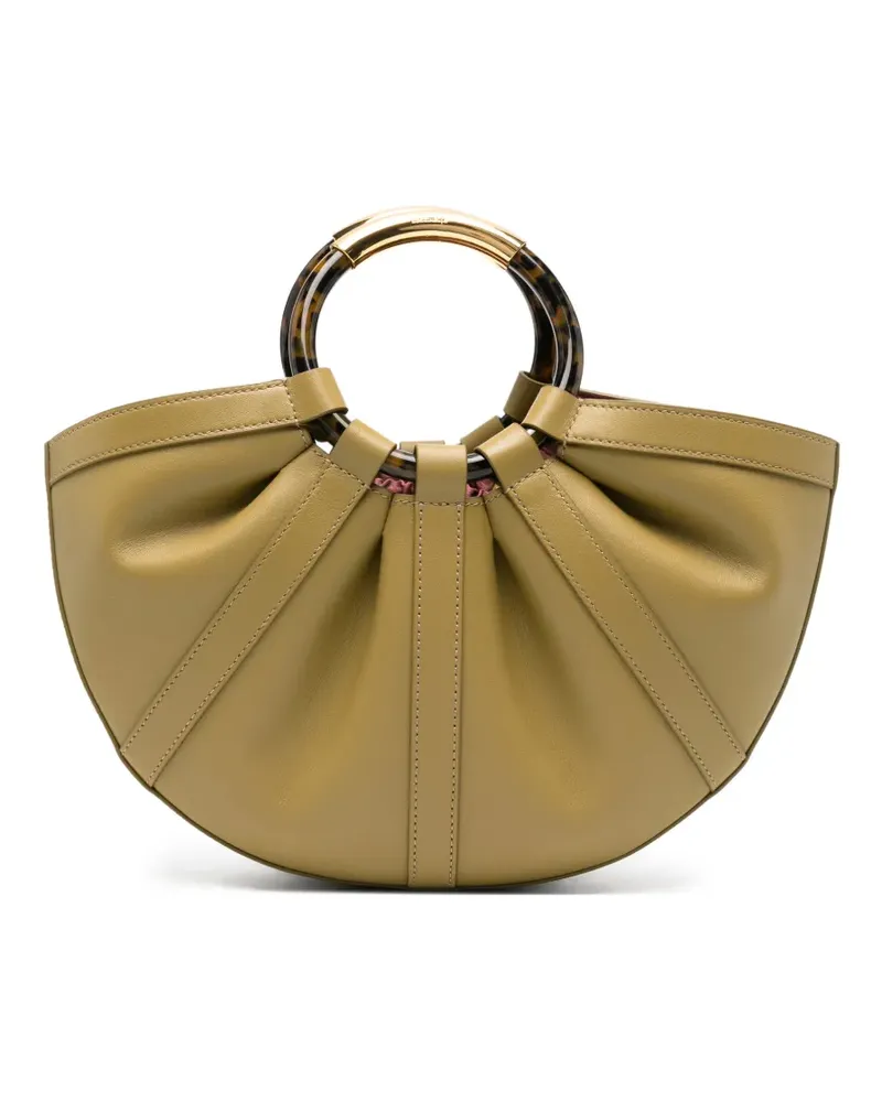 Coccinelle medium Shell pleated tortoiseshell-handle tote bag - Grün Grün