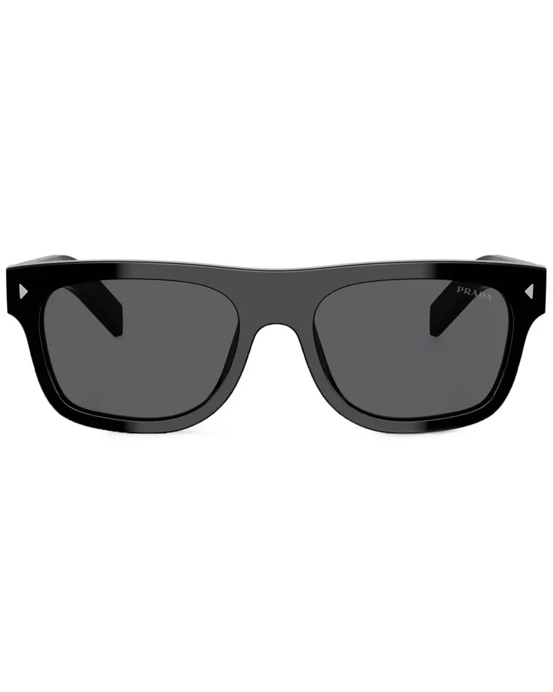 Prada Sonnenbrille mit Metall-Schild - Schwarz Schwarz