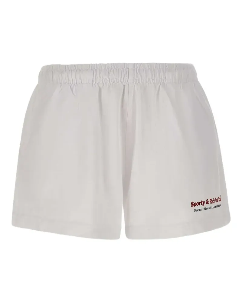 SPORTY & RICH Run Club Disco logo-print shorts - Weiß Weiß