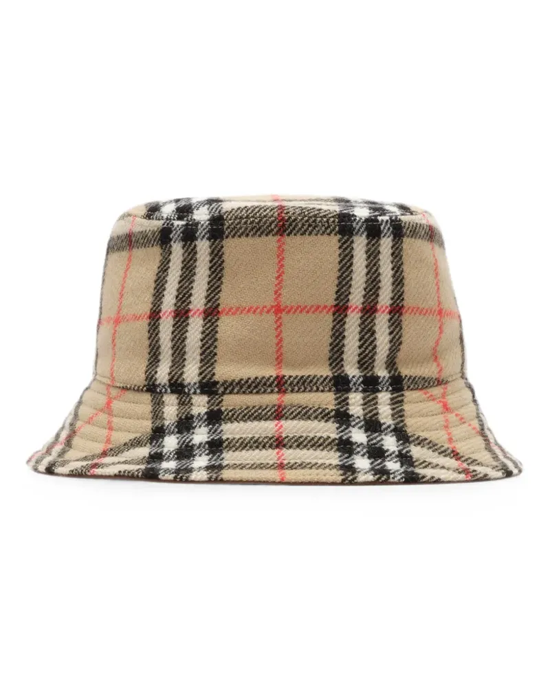 Burberry Wendbarer Fischerhut mit Check - Nude Nude