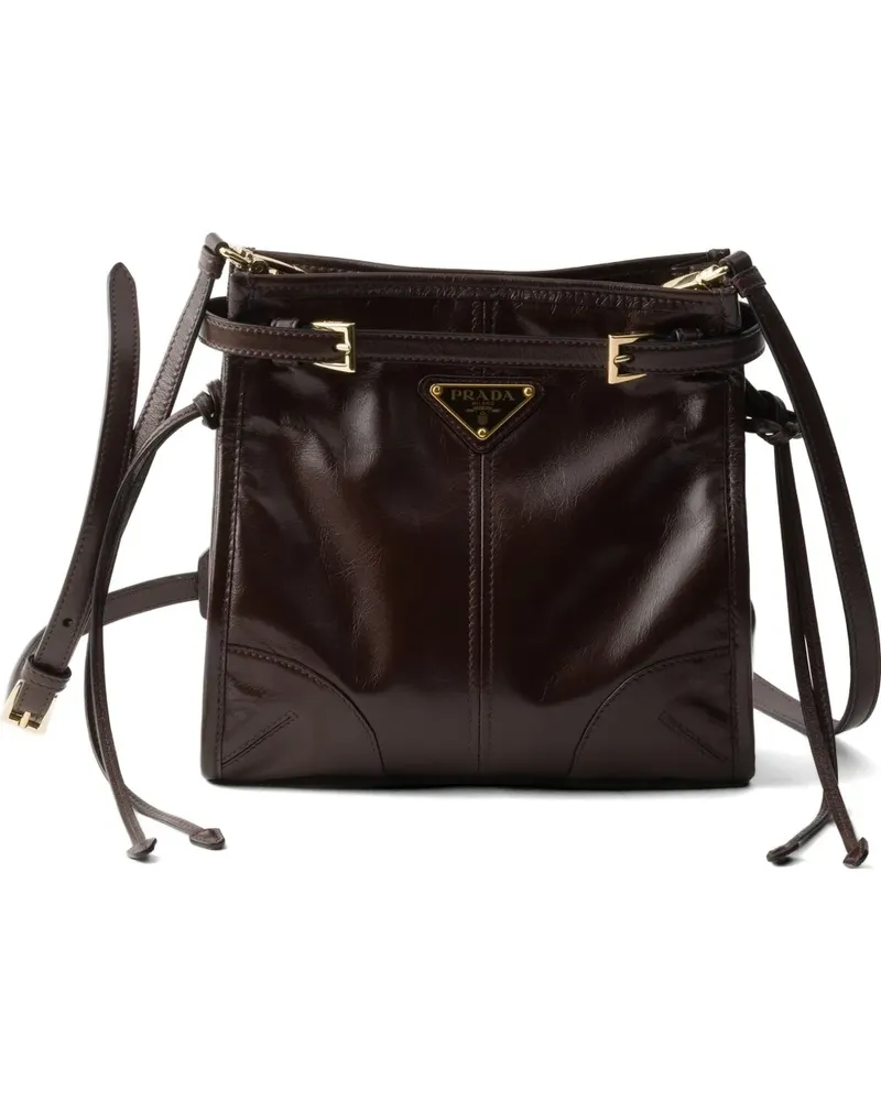 Prada Bonnie leather mini shoulder bag - Braun Braun
