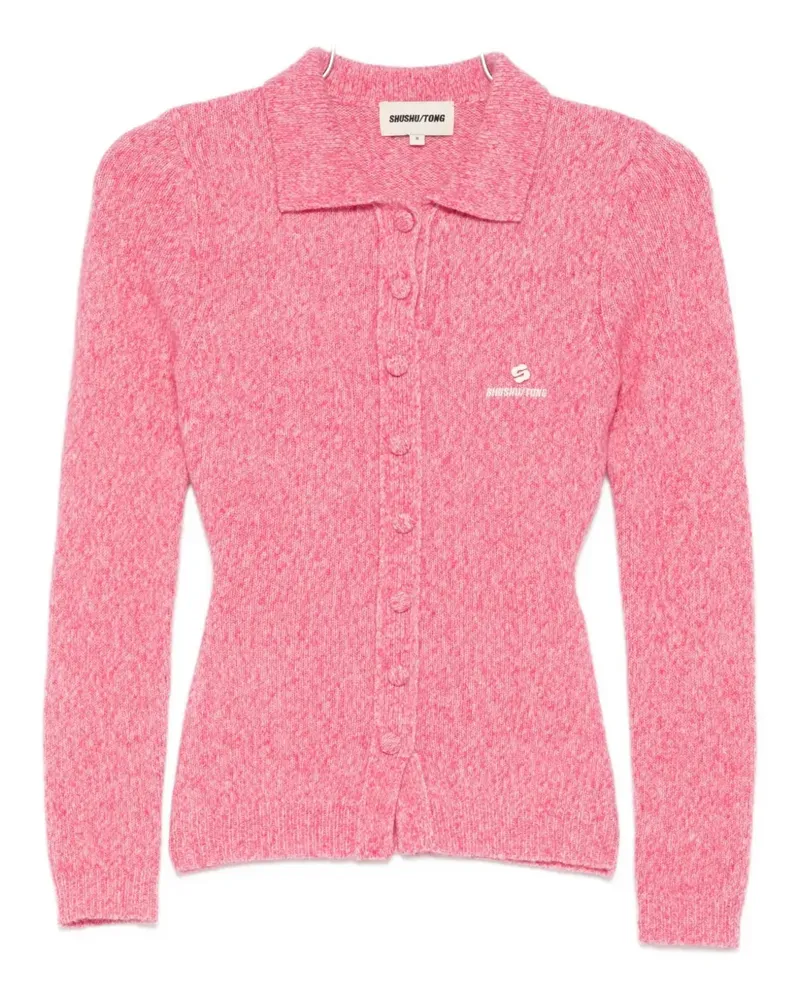 SHUSHU/TONG polo-collar cardigan - Rosa Rosa