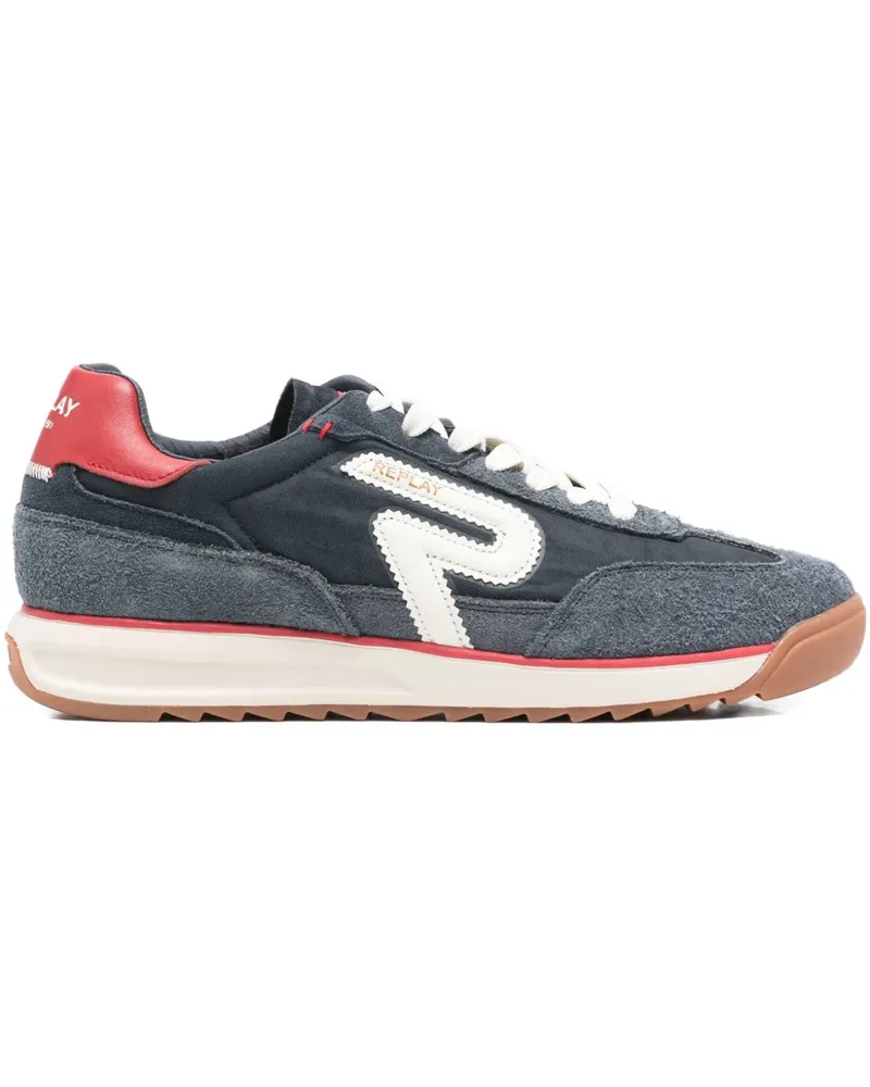 Replay lace-up leather sneakers - Blau Blau