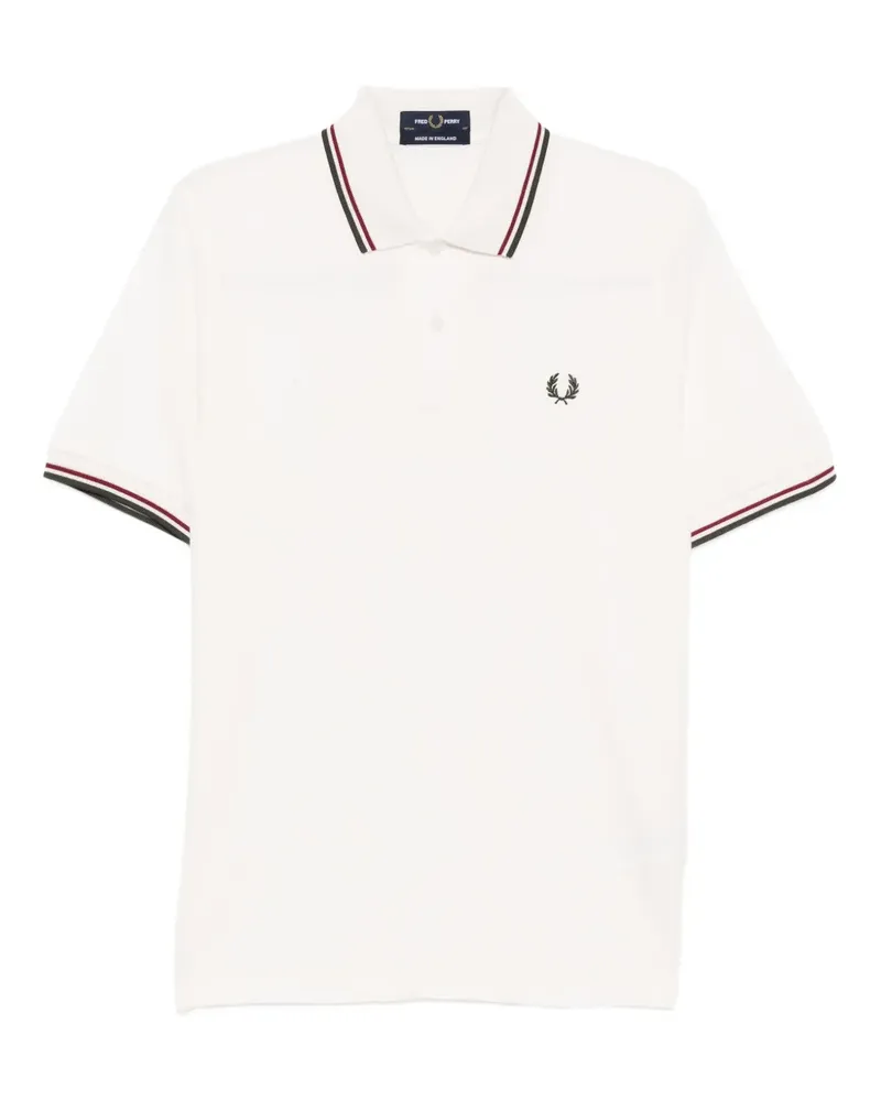 Fred Perry Poloshirt mit Logo-Stickerei - Weiß Weiß