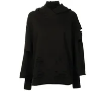 Hoodie im Destroyed-Look - Schwarz