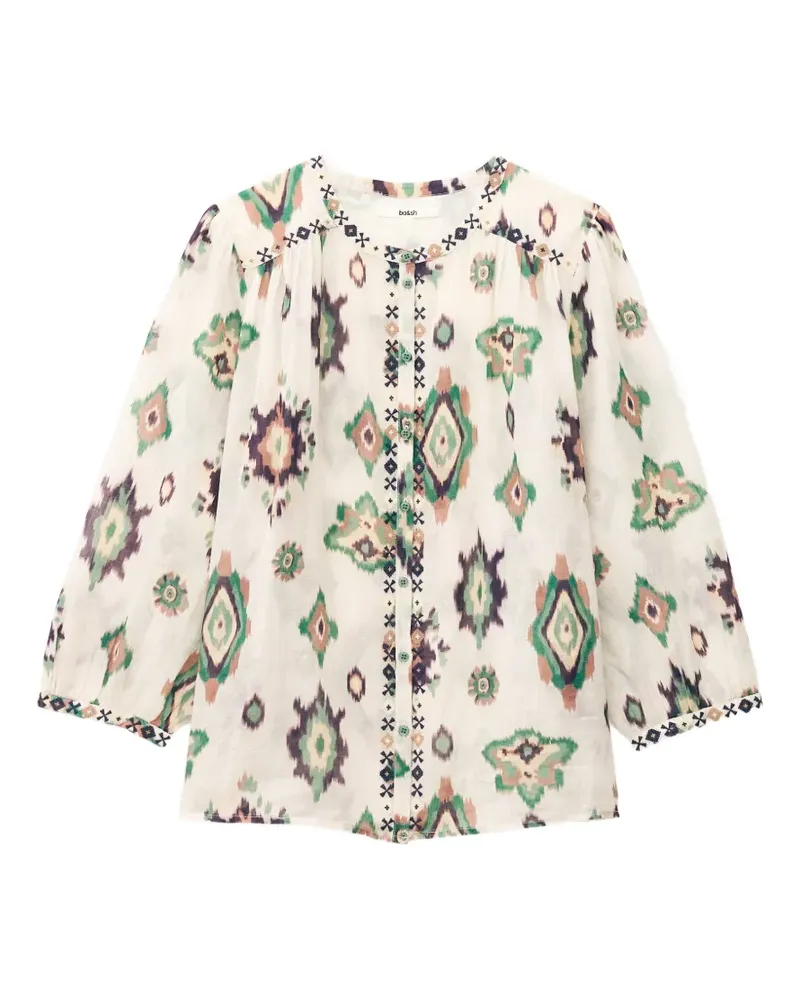 ba&sh Odelie ikat-print shirt - Nude Nude