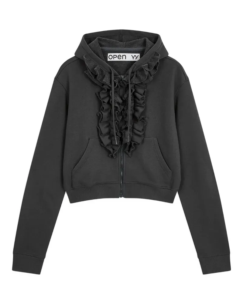OPEN YY Gerüschte Kapuzenjacke - Grau Grau