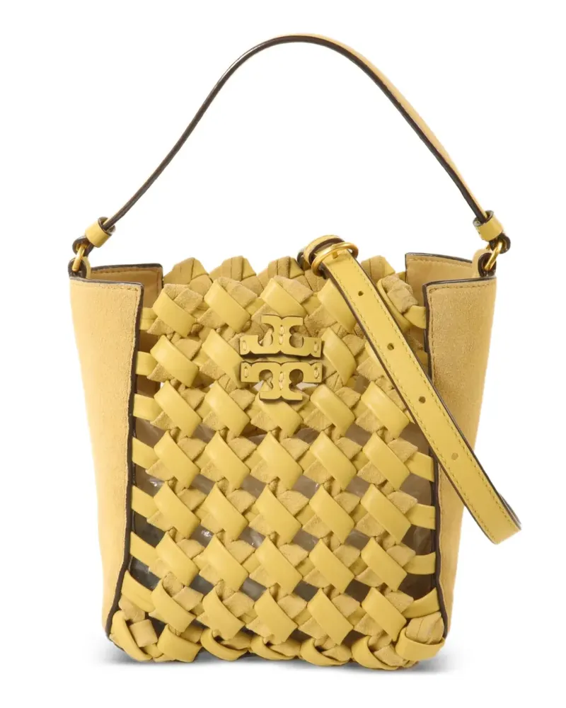 Tory Burch Gewebte Double T Schultertasche - Gelb Gelb