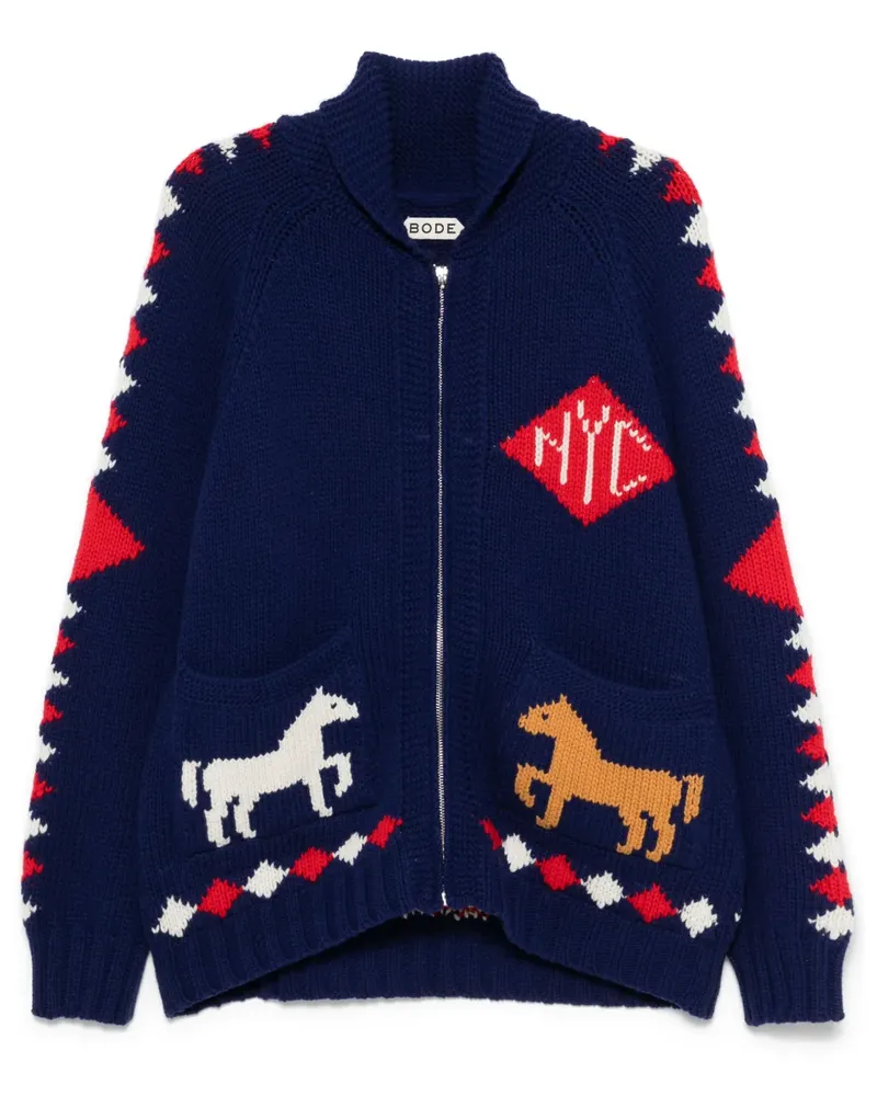 BODE Diamond Corral Cardigan - Blau Blau