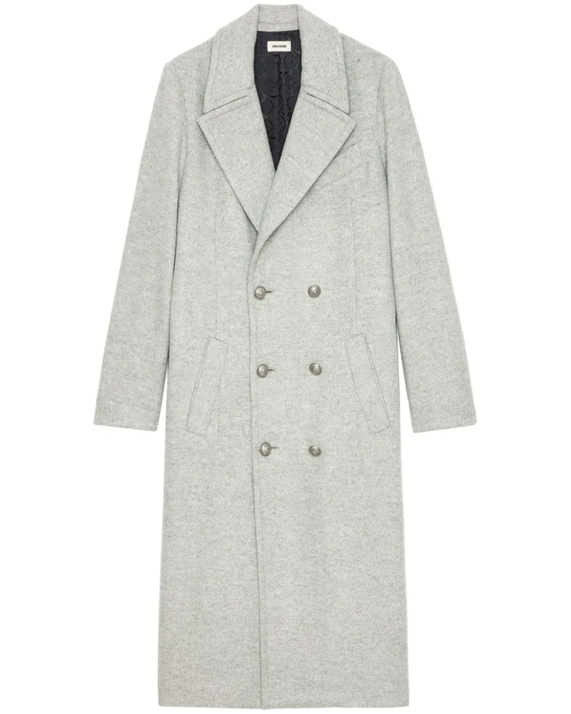 Zadig & Voltaire Doppelreihiger Mulan Mantel - Grau Grau