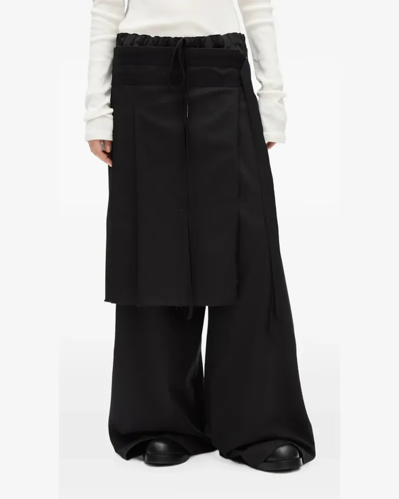 Ann Demeulemeester Marke apron-detail drawstring trousers - Schwarz Schwarz
