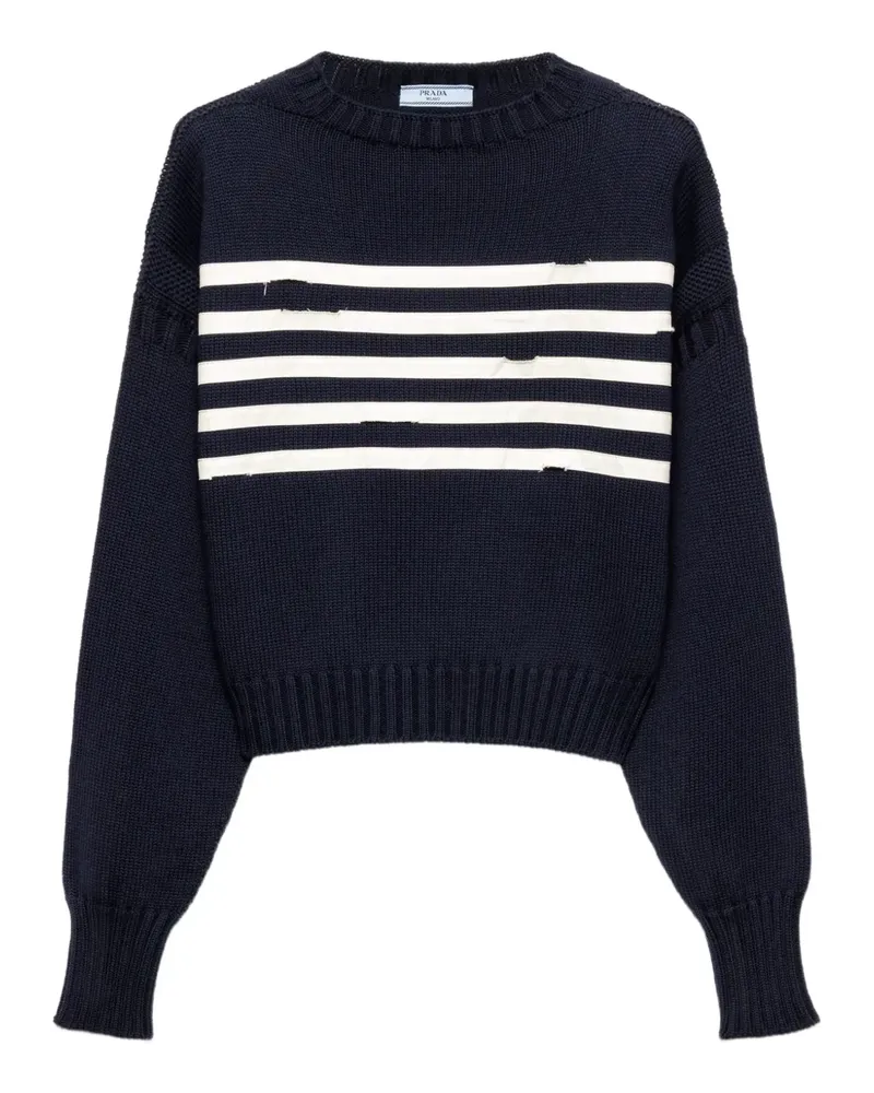 Prada Gestreifter Pullover - Blau Blau